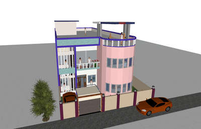 3BHK Aerodynamic design House plan (35/45')