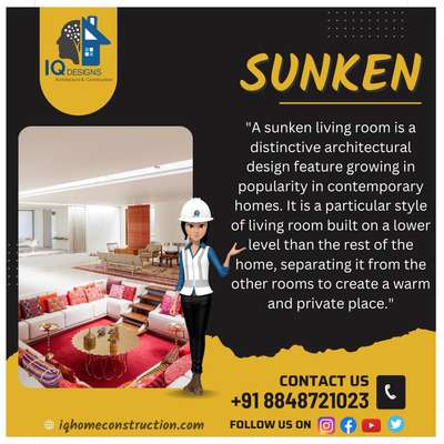 About Sunken...Contact Us +91 8848721023
#trivandrum #construction #home #designs #inetriordesigning #iqdesignshome #iqdesignsconstruction #suken
 #iqdesignsinterior #tip #tips #informative