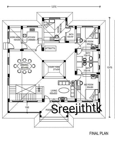 3 bed Room nalukettu