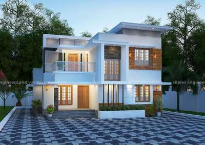 #Proposed  #3 BHK Residence for Divya Jith at  #Thrissur#West facing  #Simple  #Contemporary Style#