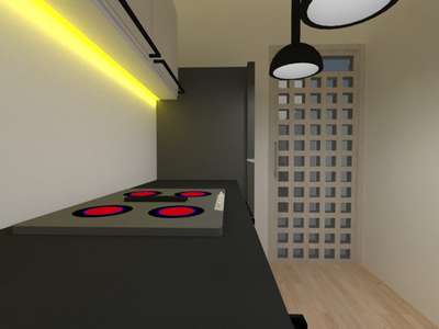 2d floor plan of 2BHK apartment with kitchen