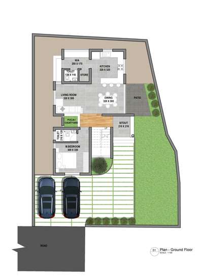 Proposed Residence @ Kallekkad, Palakkad
 #architecturaldesigns  #renderedplan  #keralahomesdesign  #Architect  #Palakkad #vastucompliant