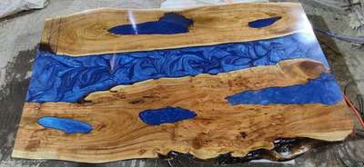 Metallic Blue Epoxy table top. +91 8432614005 only 1950/- square foot