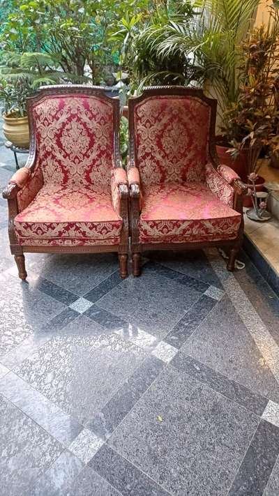 Beautiful print upholstered chair #HIGH_BACK_CHAIR  #chair  #chair&table