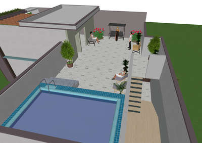Open roof garden & swimming Pool Area ....