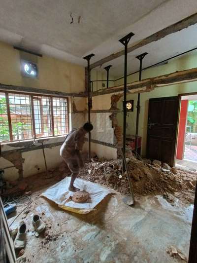 Remodeling works in progress in Ernakulam  #remodeling  #HouseRenovation  #LShapeKitchen