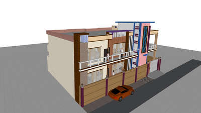 4BHK House plan 3D view Area (1560ft*2)