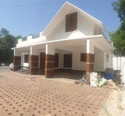 8 cent 3 BHK Home                        Area : 1450sqft                            Ground floor:- sitout , Living room, family living, dinning room, 3 bedroom with attached bathroom, work area                                                      #keralahomes  #keralastyle  #real estate  #budgethomes