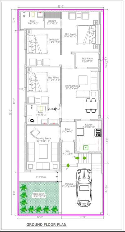 1rs/sqft me Modern Planning karvaye  #2d #2dplanning #floorplan