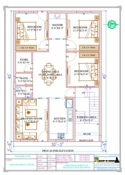 #best_architect  #bestfurniture layout  #best 2D plan in NCR #30x45 feet  #best house plan  #haryanaarchitect  #delhi