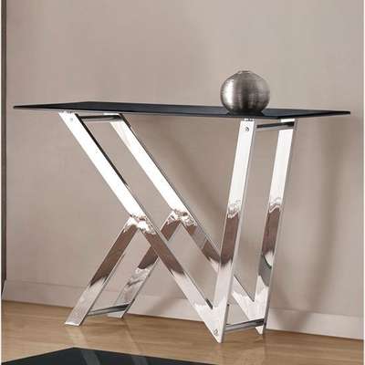 stainless steel table with glass top side table 1.5x4