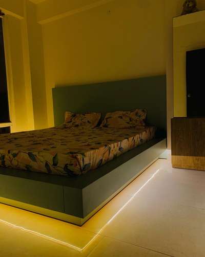 Floating low floor bed with storage by  #gudwudinterio