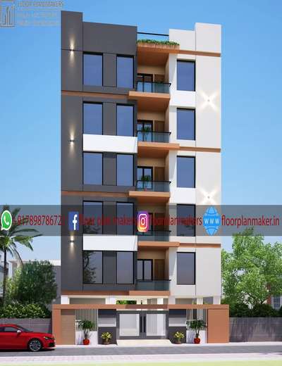 residential apartment building Design by floor plan makers at bangalore 
 #structuralengineering 
 #facadedesign 
 #CivilEngineer