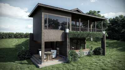 mountain house 3D model rendered  #mountainhouse #ElevationDesign #exteriordesigns