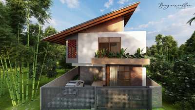 A tropical modern residence proposed at Kariyad, kerala. #aesthetic  #modernhome  #moderndesign
