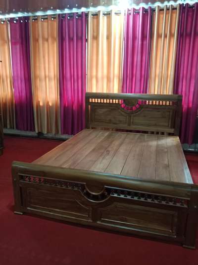 Teakwood cot of size 190×150cm, ₹ 24900+gst