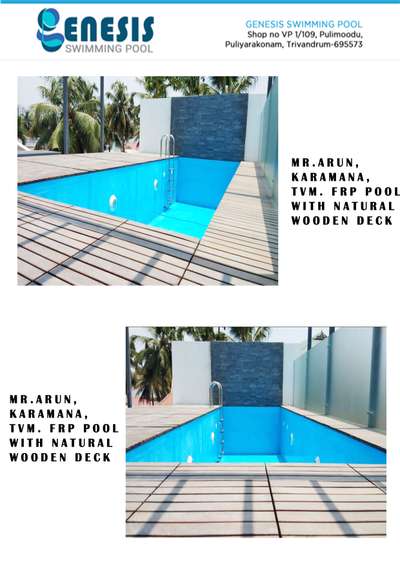 FRP pool roof top for NRI client at Karamana,Trivandrum