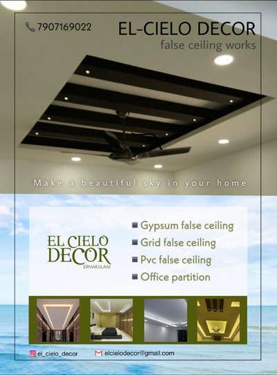 *gypsum ceiling*
all Kerala, affordable price, quality materials,
contact 7907169022