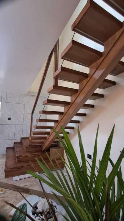 GI Metal Frame works staircase Finished with Teak Wood Based with plywood