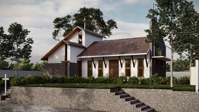 A chapel For Malankara orthadox church #tropicaldesign #religious 
#churchdesigns #Chapel
#sulthanbathery #keraladesign
