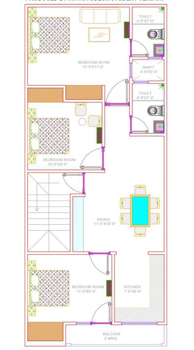 20 x 45 first floor plan