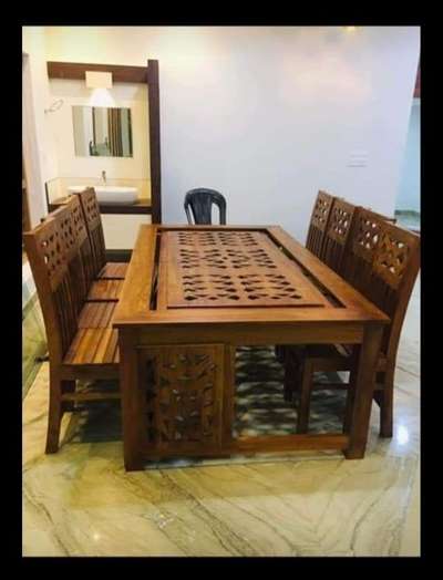 Nilambur Teak 
Dinning table & chair 
Dinning table with 10mm glass= 35000
chair = 6000
(polish work include)
contact-7592025950