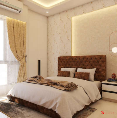 Designed by @interior_facility_delhi_ncr

Imagine a room where you want to step out of a common typical headrest wall of attraction and doing something new by adoring the opposite wall,
that exact magic we did right here in Guest Bedroom of our 2 Bhk Project in Rajat avante.
This deep merlot color has the richness and elegance of old wine and the all the drama of deep colour, complex and compelling. 
these Dark notes entwine with red tints and the effect is intoxicating.
dark shade of brown velvet is used for bed upholstery too.

Still boats at Port wall art tells all about the essence of stillness.
Curtains and throw blanket in shade of Pampass grass complements the scene like Heavenly.

remaining theme of the room whether it's wall paint, wallpaper or Louver panels everythings goes with a minimalistic theme.

Do let us know in comment section what's your favorite part in this project.

DM us or Mail us at Interiorfacility93@gmail.com to discuss about your Dream home !

#InteriorDesigner