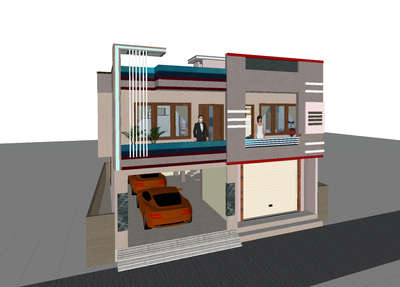 ground parking with shop 3 BHK plan (1250ft*2)