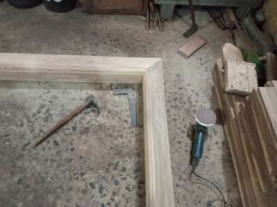 wooden door frame size 
wood size 6" X 5"
frame size 7' X 4'