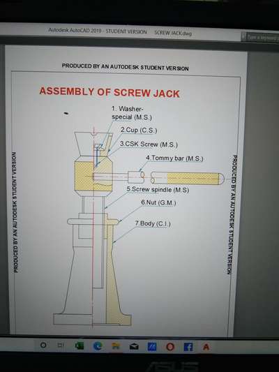 screw jack Assembly drawing