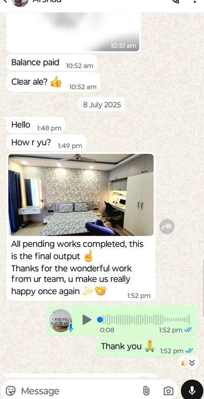 coustomer feedbacks 
outline interiors 

 #BathroomDesigns #BedroomDecor #KingsizeBedroom #MasterBedroom #InteriorDesigner #WardrobeDesigns #Architectural&Interior #WardrobeIdeas
