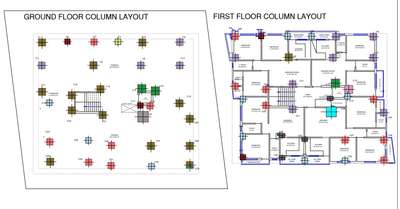 ground floor plan and first floor plan of a apartment building (typical floor plan)