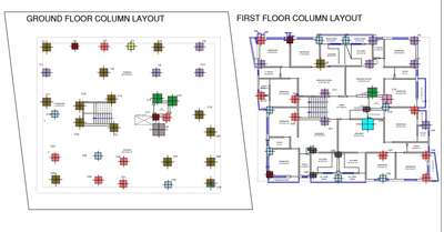 ground floor plan and first floor plan of a apartment building (typical floor plan)