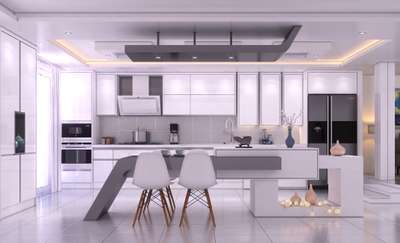 #LUXURY_INTERIOR #luxurykitchen #LargeKitchen #illusionwork