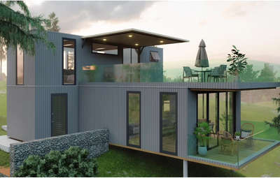 Modular home design 
(37'-1"x30'-5")
 #containerhome #modularhome #exteriors