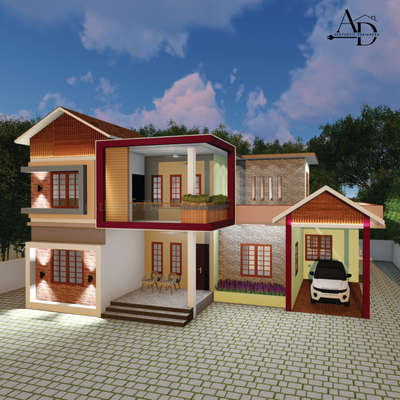 Project 5.3 #4bhk 7cent plot #ContemporaryHouse #tvm
 #3ddesigning #sketchup #lumion #3drending #3delevations #modernhouses #tvm #3DPlans #realisticviews