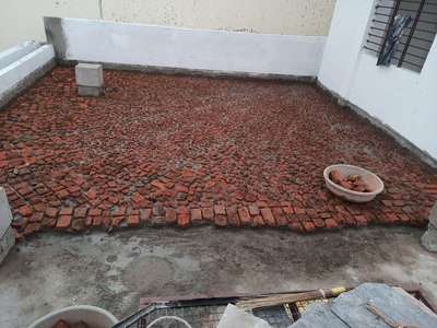 Terrace waterproofing work brick bat Coba work