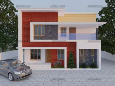 #client Mr.Balakrishnan,Ernakulam#
 #Area 2300 sqft#
 #contemporary Elevation#modern villa# Happy clients #inspiredesign# Architecture #Interior  #Execution