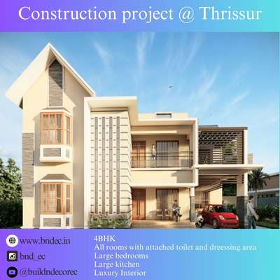 Client name :Saleesh
Location : Thrissur
4bhk 
Double storey
Contemporary
3d elevation 
 #frontElevation #balcony #home #homedesign #patio #elevations #ElevationDesign