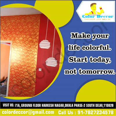 #Make your life colourful, start today, not tomorrow..
Get Best And Professional Painting Services by color deccor...
.
Contact Us : 7827234578
Visit Us : I1A, GROUND FLOOR  HARKESH NAGAR, OKHLA PHASE-2 South Delhi,110020
.
.
.
.
#colordeccor #decor #homepainting #walldeccor #opennow #smooth #Surface #startedwor #waterproofing #besttool #interior #exterior
#wallpaintingideas #noidapainting #delhipainting #paintingservices #professionalpaintingservices #painting #wallpainting #paintersclubhouse #painterscommunity #paintersgrinding #bhfyp #paintershouse #paintershelper #painterslifestyle #PageLikes #PageLink #Facebook