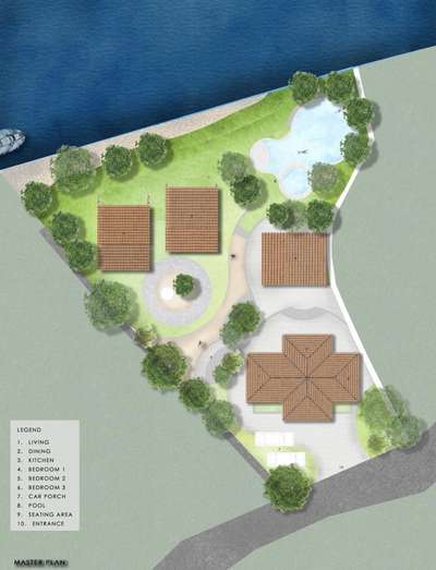 Master plan rendering 
Location- Kerala
Project - Holiday home