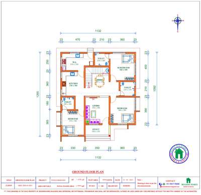 #10 Cent വസ്തുവിൽ #2439 Sqft വിസ്തീർണ്ണത്തിൽ #4BHK സൗകര്യമുള്ള # വടക്ക് ദർശനത്തിലുള്ള  വീടിൻ്റെ പ്ലാൻ