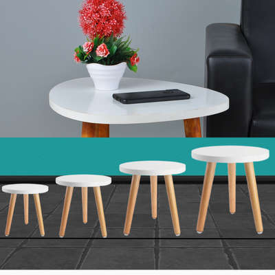 HOMELYSTYLY End Table (Round) for Living Room Nightstand for Small Spaces, Plant Stand, Modern Minimalist Side Table for Living Room, Sofa-side Table, Bedside Table, Balcony, and for Serving Tea and Coffee. Fold-able and Aesthetically Awesome