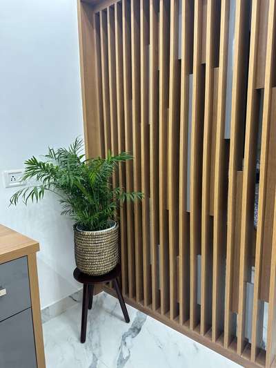 Bedroom partition with plant pot