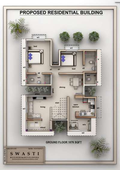 2 bhk budget homes + interior #budgethomes #SmallHomePlans #Palakkad #Thrissur #floorplanrendering