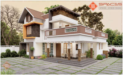 Home  Design # exterior 3D Rendering  #50LakhHouse  #ElevationDesign  #elegant #modernhome #TexturePainting