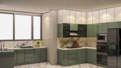 Modular kitchen design#trending colors#MINAA interiors. Contact for 3ds.