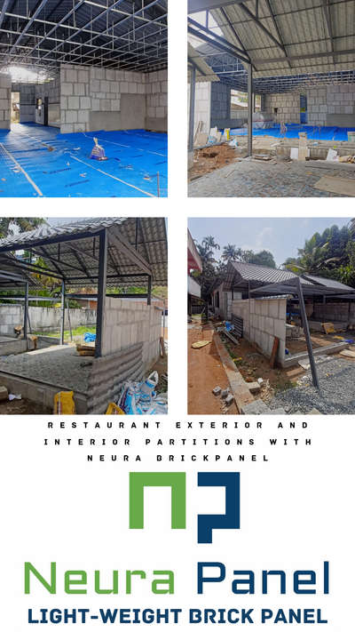 An upcoming restaurant project at Cherthala, finished with Neura Brick panel partitions for both exterior and interiors. Including outside hut rooms.
For more information please contact +91 97459 14444, +91 9745904444 #NeuraPanel #brickpanel #partitions #interior #exterior