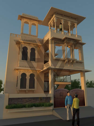 #udaipurconstruction #udaipur_architect #heritagestyleelevation #heritagearchitecture #ElevationHome #ElevationDesign  #3D_ELEVATION  #aechitecture  #indianarchitecturel  #CivilEngineer