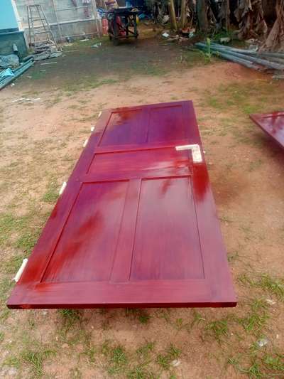 wood polish door. pu mrf spraying...